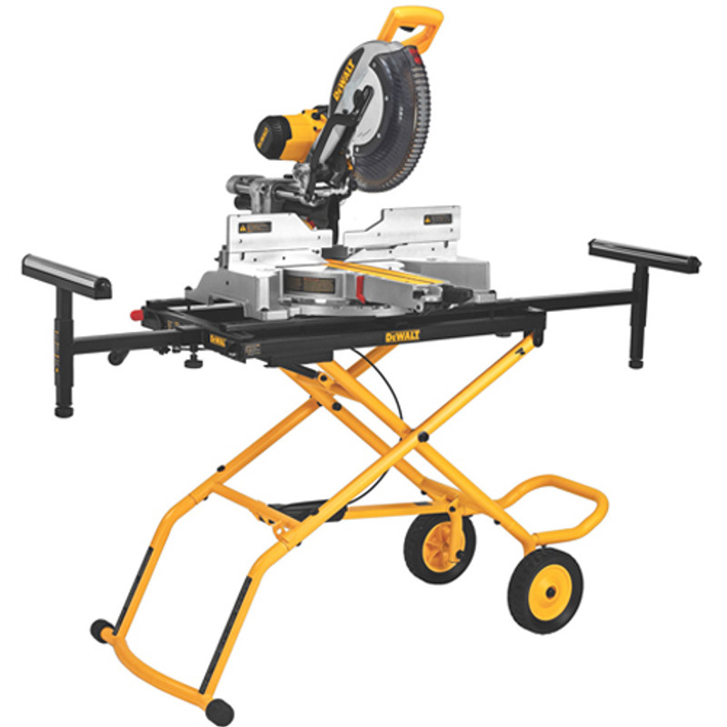 Ensemble Dewalt Scie à onglets coulissante combinée à double biseau, DWS780, 12", 15.0Ah avec support roulant