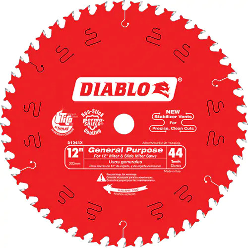 Lame à bois pour scie circulaire, Diablo, 12", 44 dents (10un/bte)