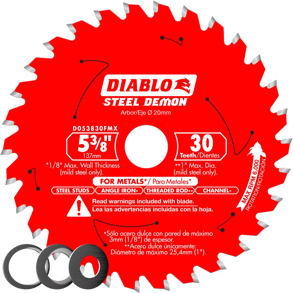 Metal circular saw blade, Diablo, 5-3/8", 30 teeth (10un/pck)