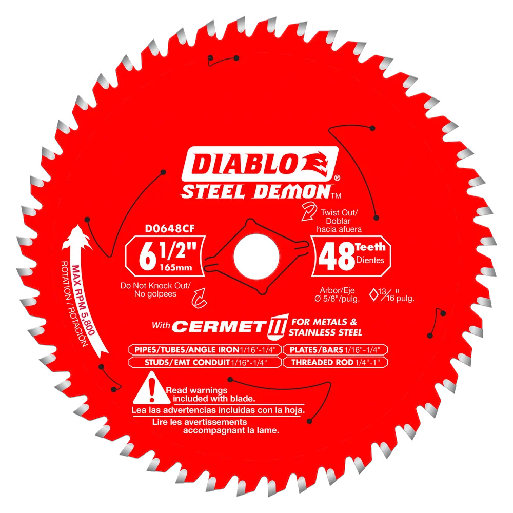 Lame à métal pour scie circulaire, Diablo, 6-1/2", 48 dents (5un/pqt)