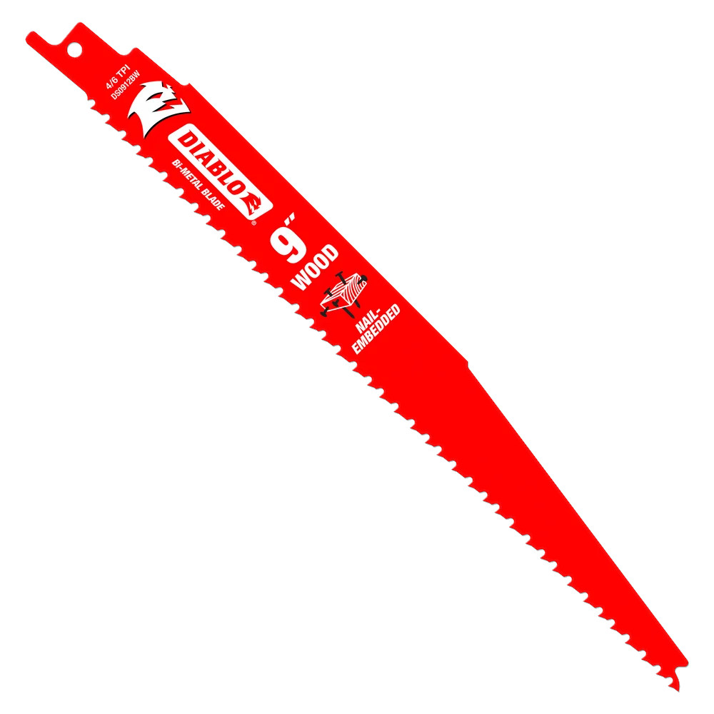 Wood / Demolition reciprocating saw blade, Diablo, 9", 6/12 teeth per inch (10un/pck-200un/bx)