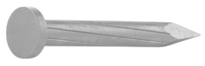 Concrete nail bulk, Bullseye, 7/32" x 1-1/2", H.D.G., Round head, Fluted spiral shank, Diamond point (2380un/bx-48bte/skd)