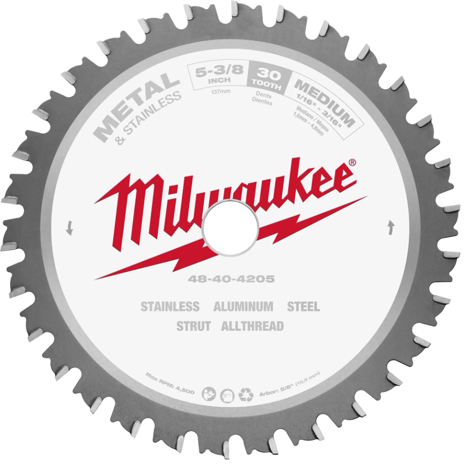 Metal circular saw blade, Milwaukee, 5-3/8", 30 teeth (10un/pck)
