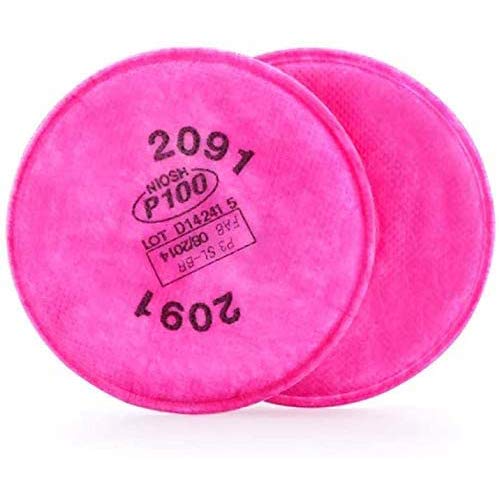 3M P100 Soft Cartridges, Series 2091, for Half mask (50 pairs/bx)