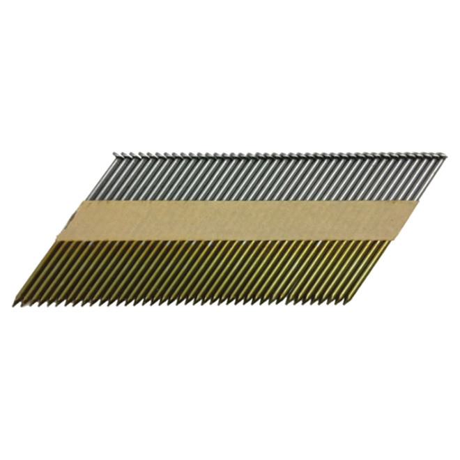 Clou en bande de papier 33° Bostitch, 3-1/4" x .120", Demi-tête, Lisse, Brillant (3M/bte-75bte/pal)