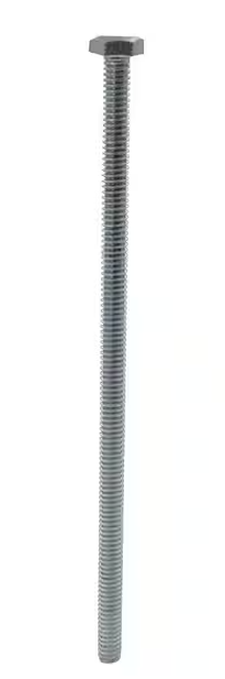 Bolt, Bullseye, 1/4''-20 x 6'', Hexagonal head, Full thread, Grade 2, zinc (250un/bx)
