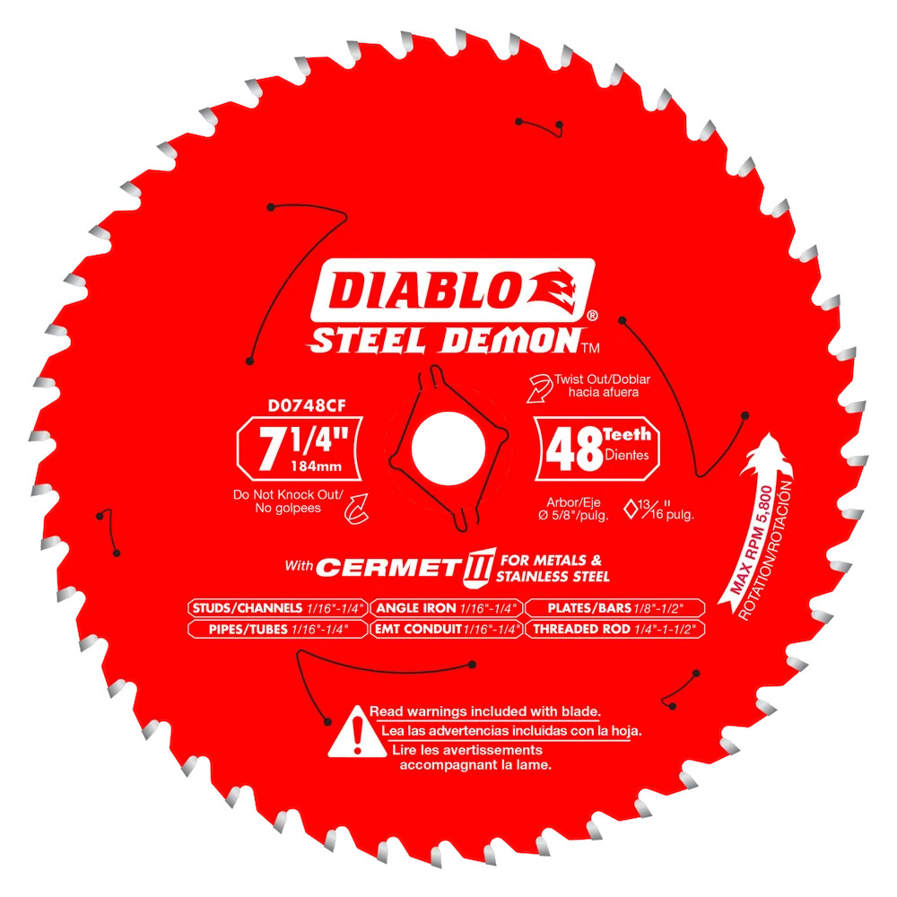 Metal circular saw blade, Diablo, 7-1/4", 48 teeth (5un/pck)