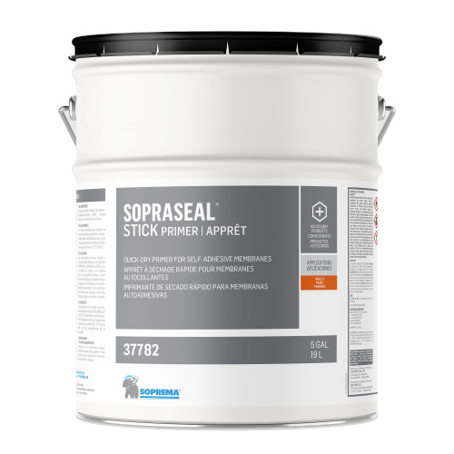 Adhésif Soprema Sopraseal Stick à base de caoutchouc et solvants pour membrane (18.9L/un-36un/pal)