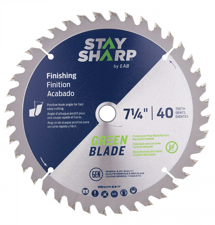 Wood circular finishing saw blade, EAB, 7-1/4&quot;, 40 teeth (10un/pck)