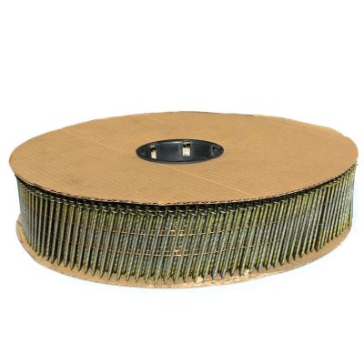 Clou à bobine jumbo haute charge 15°, 2-1/2&quot; x .099&quot;, Tête ronde, Tige vrillée, Brillant (3M/Bob-9M/bte-36bte/pal)