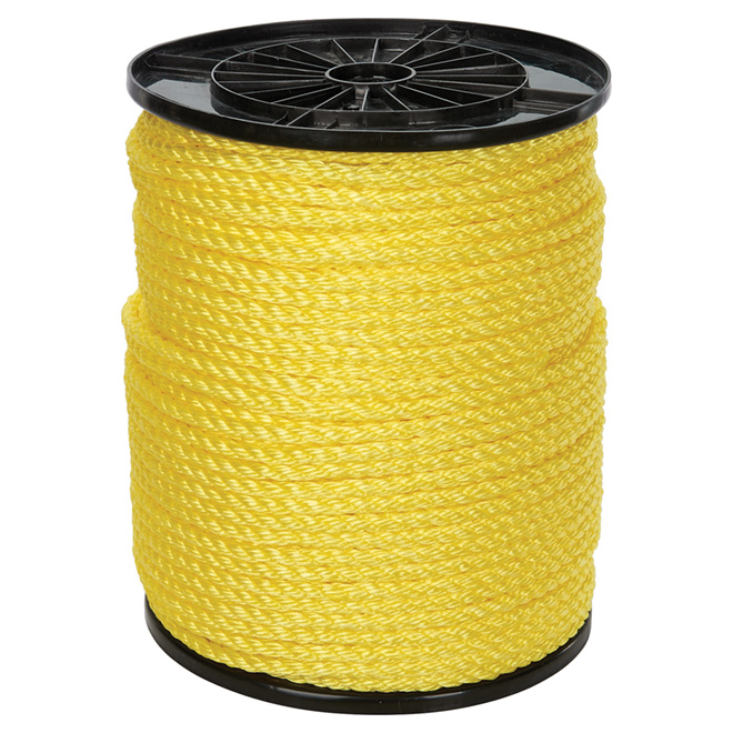 Corde polypropylène torsadée, 3/8'' x 630', Jaune