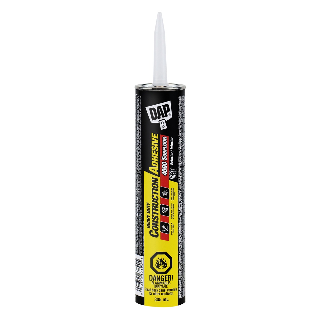 Adhésif de construction de sous-plancher DAP 4000, 828 ML, Beige (12un/bte-60bte/pal)