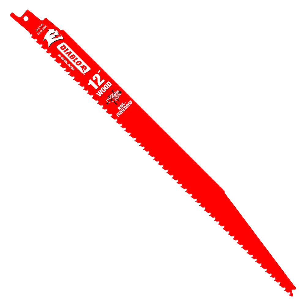 Lame à bois / Démolition pour scie alternative, Diablo, 12", 6/12 dents par pouce (10un/pqt-200un/bte)