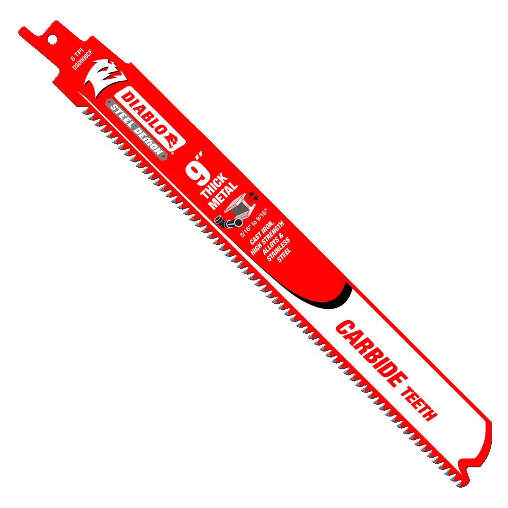Lame à métal au carbure pour scie alternative, Diablo, 9&quot;, 14/18 dents par pouce (10un/pqt)