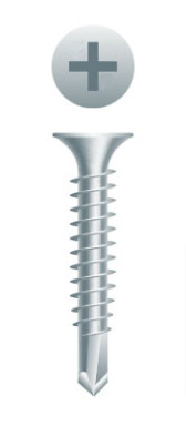 Drywall screw self-drilling, Bullseye Smart Point, #10-16 x 4", Bugle head, Phillips #2, Tek3, Zinc (1M/bx-48bx/skd)