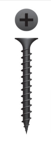 Drywall screw, Grabber, #6 x 1-1/4", Bugle head, Coarse thread, Phillips #2, Phosphate (8M/bx-48bx/skd)