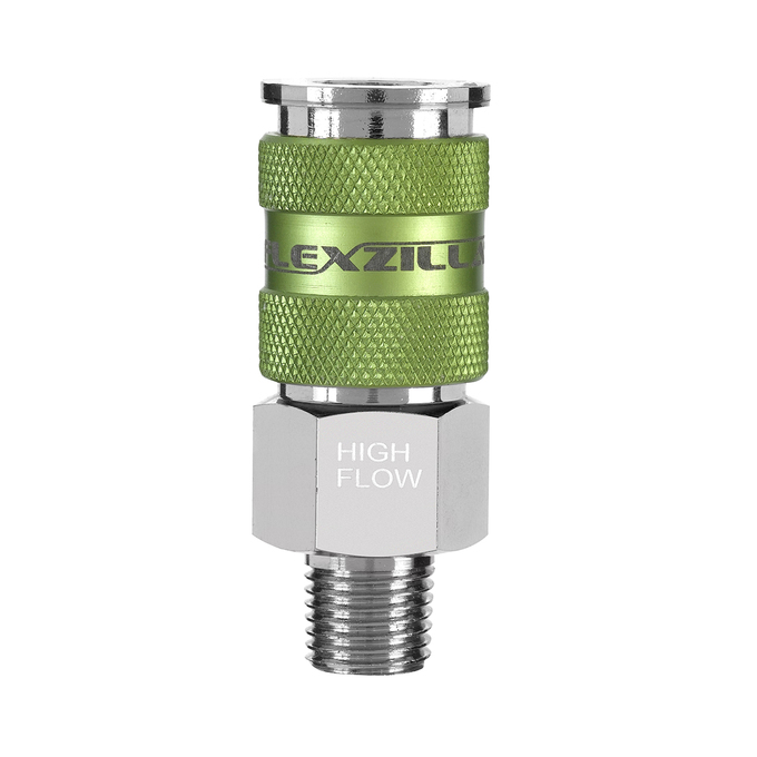 Coupleur 1/4'' mâle Pro High Flow, 1/4'' MNPT, Métal/Aluminium (5un/bte)