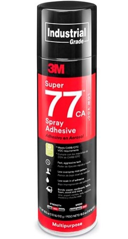 Contact spray adhesive, 3M Super 77, 16.5oz (12un/bx)