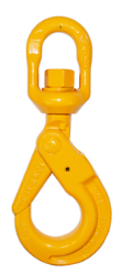 Yoke Clevis Self-Locking Hook, 3/8'', Swivel ball Bearing, Grade 80