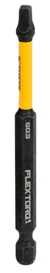 Embout de tournevis Carré #1, Flextorq, 3-1/2&quot; (1un/pqt)