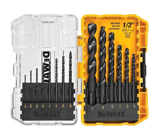 Foret Dewalt Black Oxide, Métal - Bois - Plastique, 1/8" x 12" (1un/pqt)