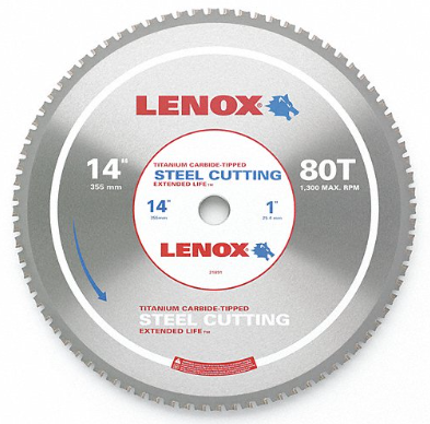 Metal chop saw blade, Lenox, 12", 60 teeth, 1" Arbor (1un)