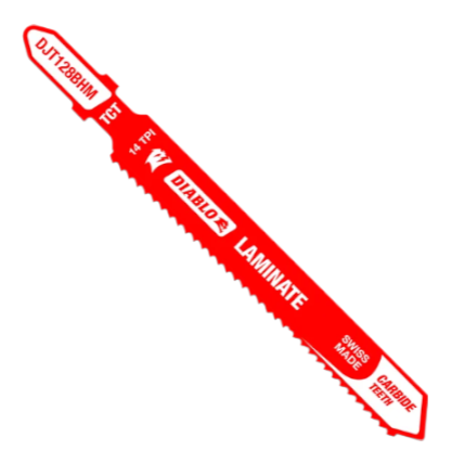 Lame au carbure à bois pour scie sauteuse, Diablo, 3-5/8&quot;, Stratifiée, 14 TPI, Tige en T (un)
