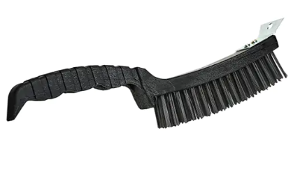 Steel Scratch Brush with scrapper 12'', Plastic handle (un)
