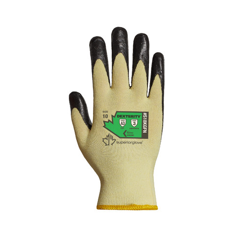Gants résistants aux coupures en nylon Dexterity avec paumes enduites de nitrile, 18g, Niveau A3  (12 paires/sac-72 paires/ctn)