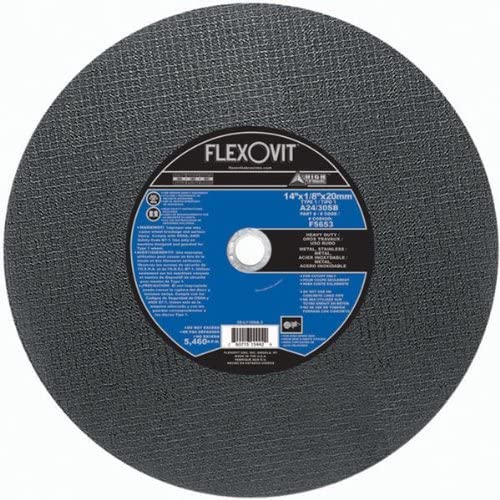 Disque à couper pour métal &amp; inoxydable, FlexOvit, 14&quot; x 1/8&quot;, Arbre de 20mm, Type1 (10un/bx)