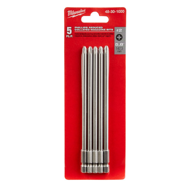 Driver bit for plastic strip adapter Phillips #2, Milwaukee (5un/pck)