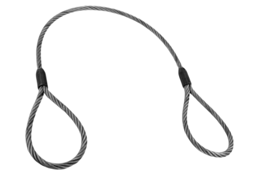 Élingue de levage en câble d'acier DRL 3/8" x 12', boucles de 9'' aux deux extrémités, 2800lbs verticale, 6/26 IWRC (1/un)