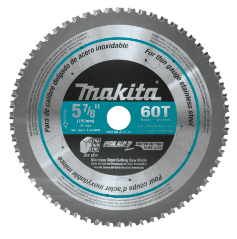 Metal circular saw blade, Makita, 5-7/8", 60 teeth
