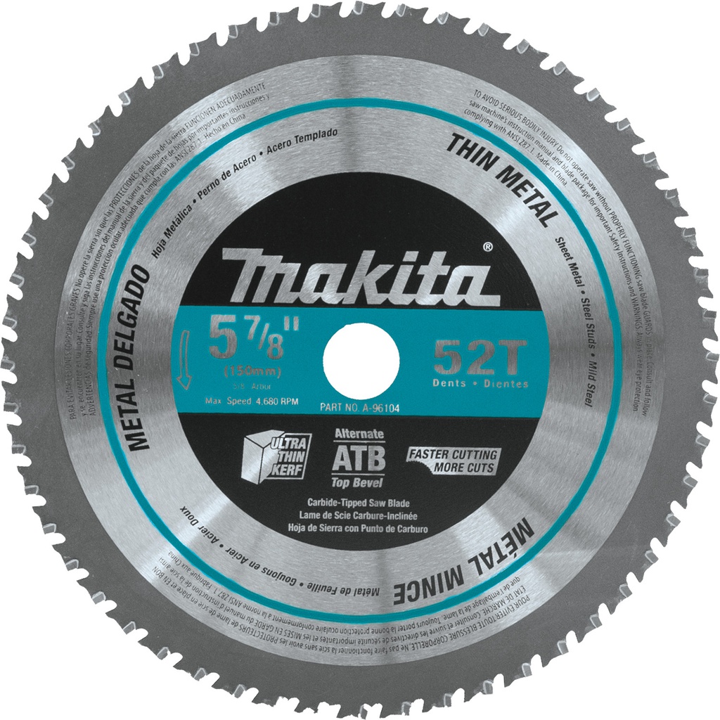 Lame à métal pour scie circulaire, Makita, 5-7/8&quot;, 52 dents