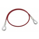 Galvanized Steel Cable Sling with PVC Coating, 8', Dynamic, Loops at Both Ends, Red