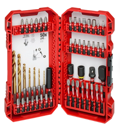 Ensemble d'embout et de foret pour visseuse à chocs , Milwaukee Shockwave, 50pcs
