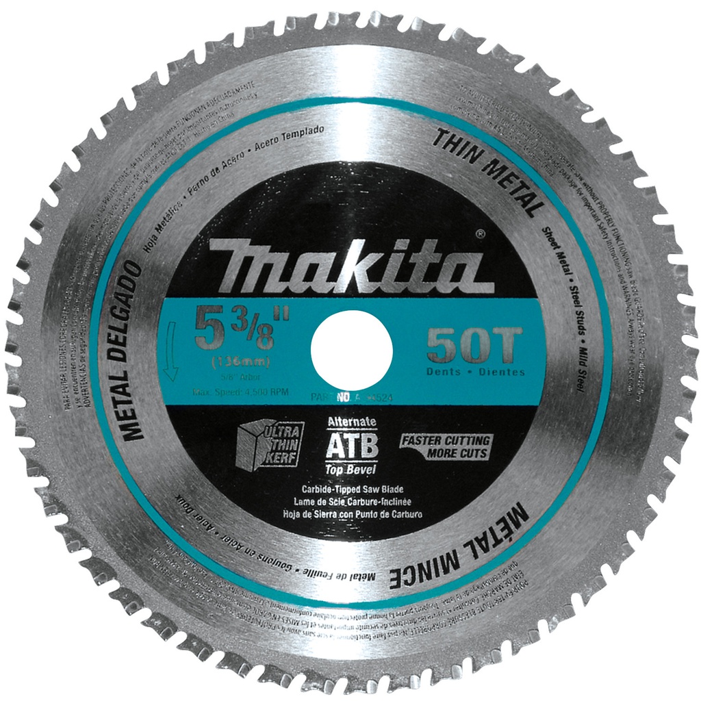 Lame à métal pour scie circulaire, Makita, 5-3/8&quot;, 50 dents (10un/pqt)