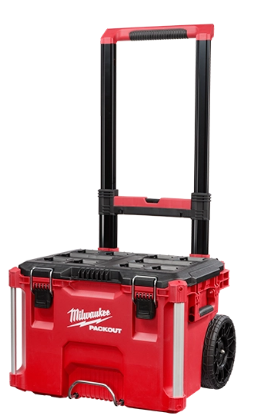 Tool box Milwaukee "Packout" with telescopic handle and wheels, 18-29/32" x 22-1/8" x 25-19/32"