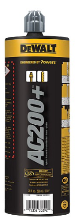 Concrete adhesive anchor Dewalt AC200+, 2 component, Acrylic, 14oz (12un/bx)