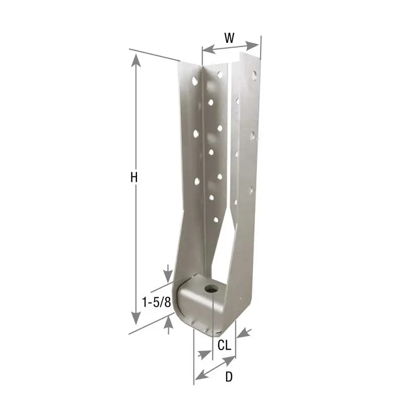 Attache de maintien Mitek PHD2A, 3'' x 7-3/4'' x 2-5/8'' x 1-3/8'', 14g, Avec vis