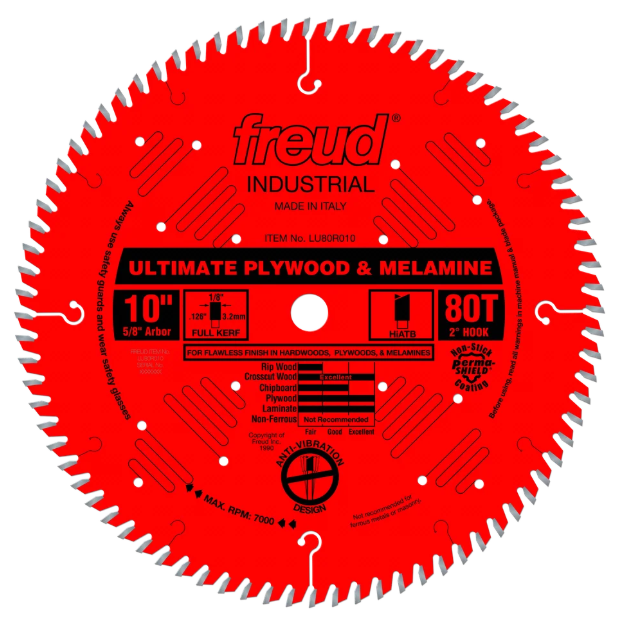 Lame à bois pour scie circulaire, Freud, 10", 80 dents (1un)