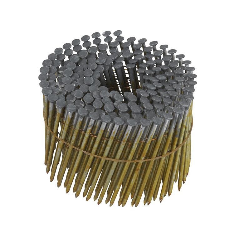 Clou en bobine 15°, 3&quot; x .131&quot;, Tête ronde, Tige lisse, Brillant (4.5M/bte-35bte/pal)