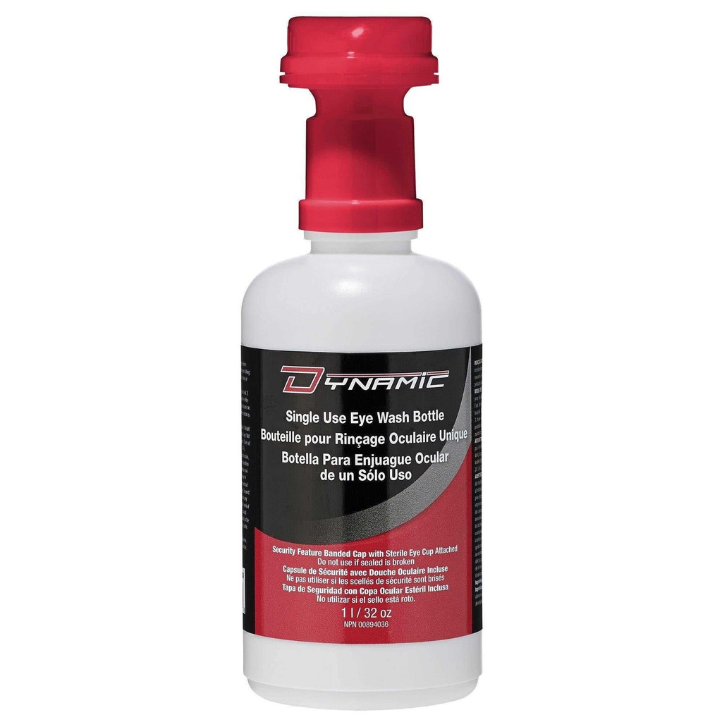 Bouteille d'eau stérile pour lavage oculaire, Dynamic, 1L (12un/bte)