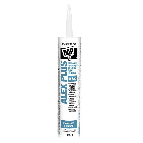 Acrylic Latex Caulk Alex+, 300ml, 40 years, Clear (12un/bx)