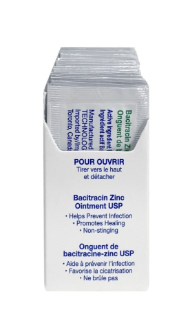 First Aid Cream, 0.9 g, Bacitracin Zinc, Blue (25un/bx)