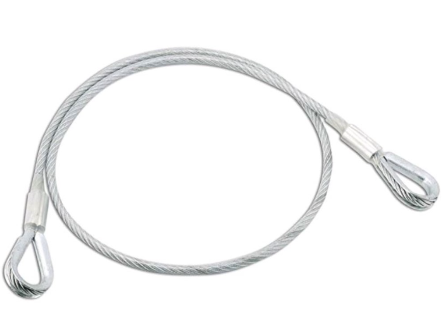 Galvanized Steel Cable Sling with PVC Coating,  1/4&quot; - 5-1/16&quot; x 20', Loops 6&quot; at Both Ends, Red