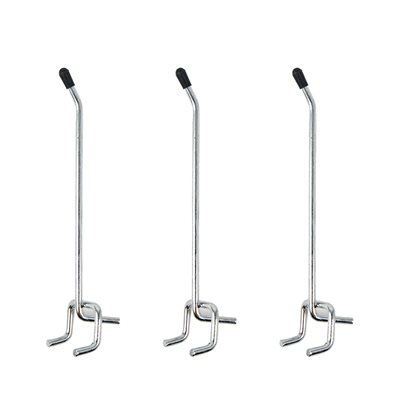 2-pins hook, 4&quot;, for pegboards (3un/pck)