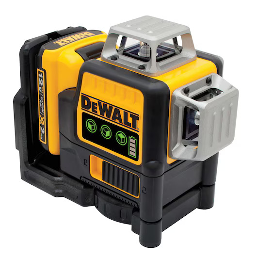 Ensemble Laser autonivelant ,Dewalt DW089LG, 3 Lignes Vertes 360°, avec Batterie 2Ah, chargeur et coffre