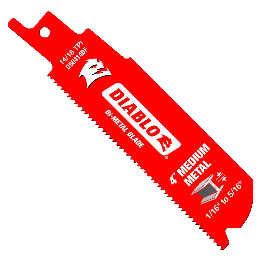 Lame à métal pour scie alternative, Diablo, 4", 14/18 dents par pouce (5un/pqt)