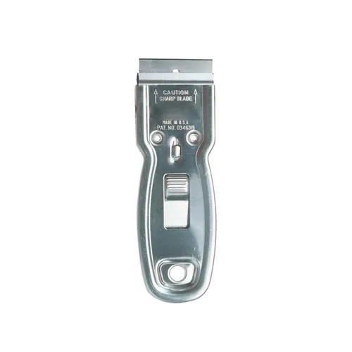 Scraper with retractable razor blade, Metal